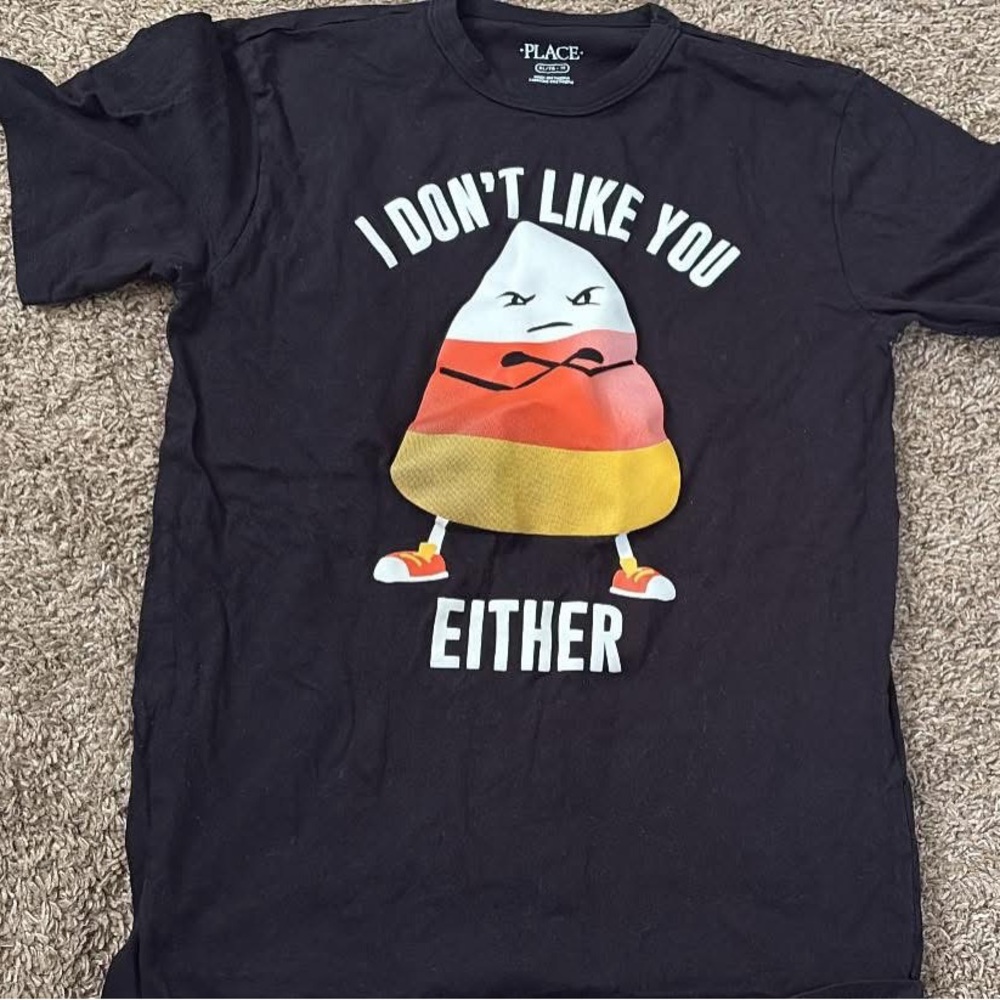 Candy Corn I Don't Like You Either T Shirt Funny Halloween Treat Joke Tee